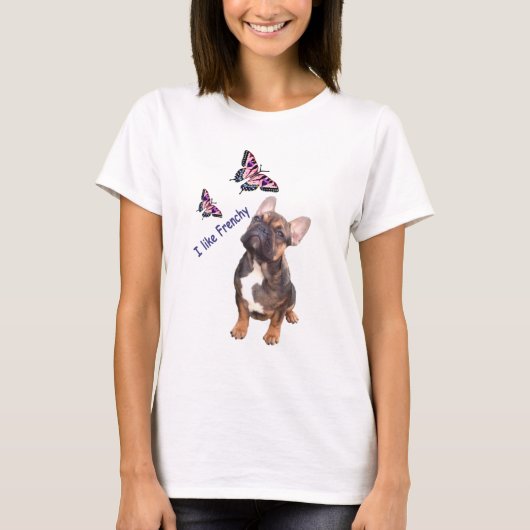 Französische Bulldogge Schmetterling Bulldog Tシャツ (正面)