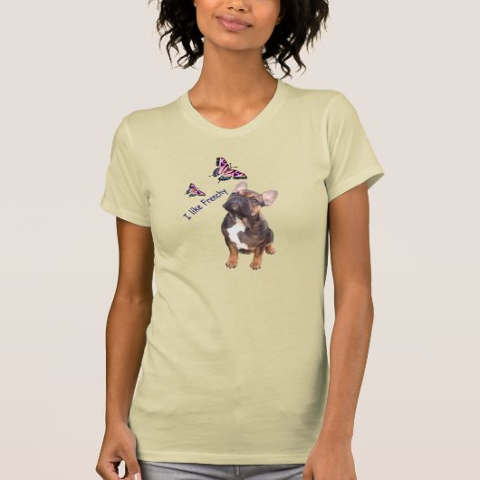 Französische Bulldogge Schmetterling Bulldog Tシャツ (正面)
