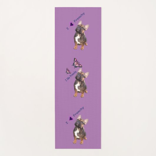  französische bulldogge Schmetterling French Bulld ヨガマット (正面)