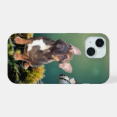 Französische Bulldogge Schmetterling iPhone 15ケース (裏面横)