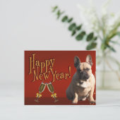  französische Bulldogge Sekt French Bulldog ポストカード (スタンド正面)