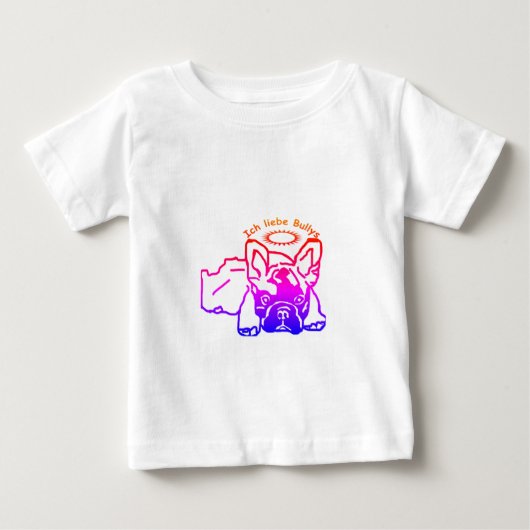 Französische Bulldogge Shirt ベビーTシャツ (正面)