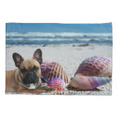 Französische Bulldogge Sommer French Bulldog 枕カバー (裏面-左)