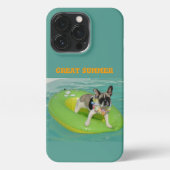 Französische Bulldogge Sommer French Bulldog iPhoneケース (裏面)