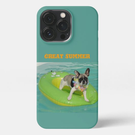 Französische Bulldogge Sommer French Bulldog iPhoneケース (裏面)