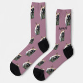 Französische Bulldogge Supergirl  Socken ソックス (左)