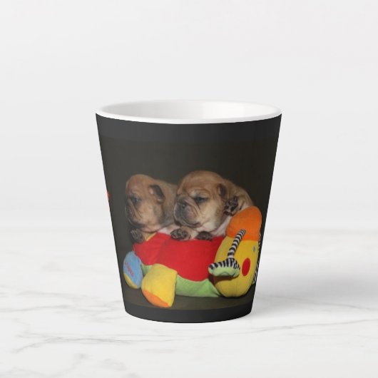 Französische Bulldogge Süße Welpen French Bulldog カフェラテマグ (正面)