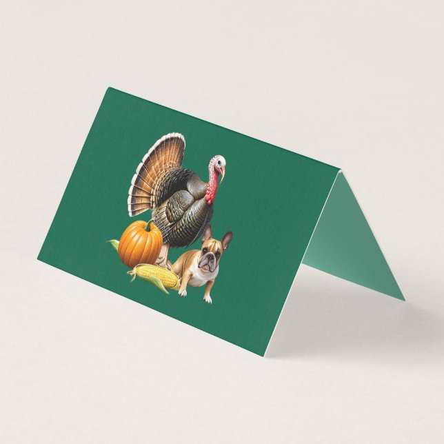 Französische Bulldogge Thanksgiving French Bulldog (正面)