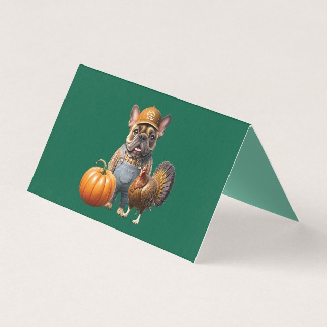 Französische Bulldogge Thanksgiving French Bulldog (正面)