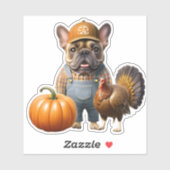 Französische Bulldogge Thanksgiving French Bulldog シール (シート)
