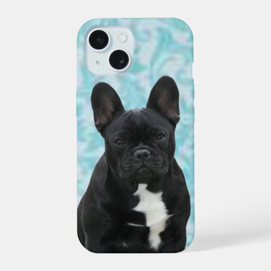 Französische Bulldogge Thanksgiving Grusskarte iPhone 15ケース (裏面)