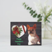 Französische Bulldogge Valentinstag French Bulldog ポストカード (スタンド正面)