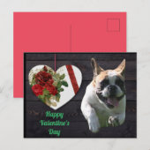 Französische Bulldogge Valentinstag French Bulldog ポストカード (正面/裏面)