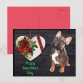 Französische Bulldogge Valentinstag French Bulldog ポストカード (正面/裏面)