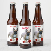 Französische Bulldogge Vatertag ビールラベル (ボトル)