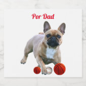 Französische Bulldogge Vatertag ビールラベル (シングルラベル)