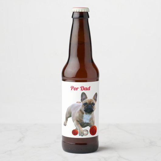 Französische Bulldogge Vatertag ビールラベル (正面)