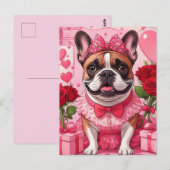 Französische Bulldogge Verliebt French Bulldog ポストカード (正面/裏面)