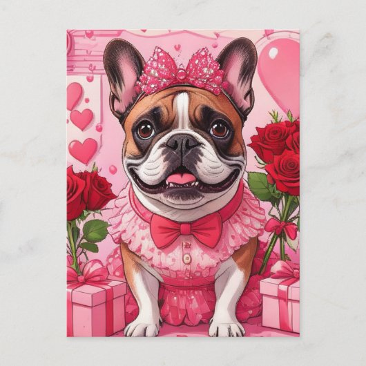 Französische Bulldogge Verliebt French Bulldog ポストカード (正面)