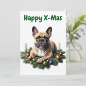 Französische Bulldogge Weihnachten French Bulldog (スタンド正面)