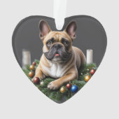 Französische Bulldogge Weihnachten French Bulldog オーナメント (裏面)