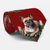 Französische Bulldogge Weihnachten French Bulldog ネクタイ (ロール)