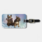 Französische Bulldogge Weihnachten French Bulldog ラゲッジタグ (正面横)