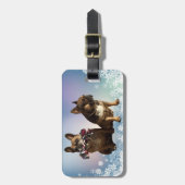 Französische Bulldogge Weihnachten French Bulldog ラゲッジタグ (正面縦)