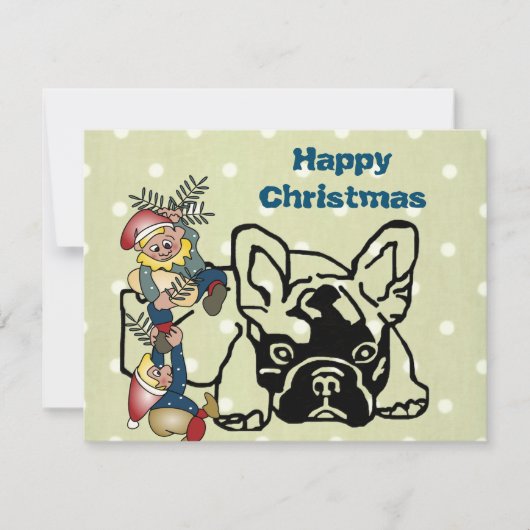 Französische Bulldogge Weihnachten French Bulldog 招待状 (正面)