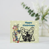 Französische Bulldogge Weihnachten French Bulldog 招待状 (スタンド正面)