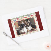 französische Bulldogge Weihnachten French Bulldog  長方形シール (封筒)