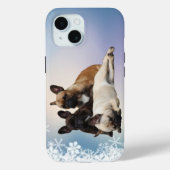 Französische Bulldogge Weihnachten French Bulldog Case-Mate iPhoneケース (裏面)