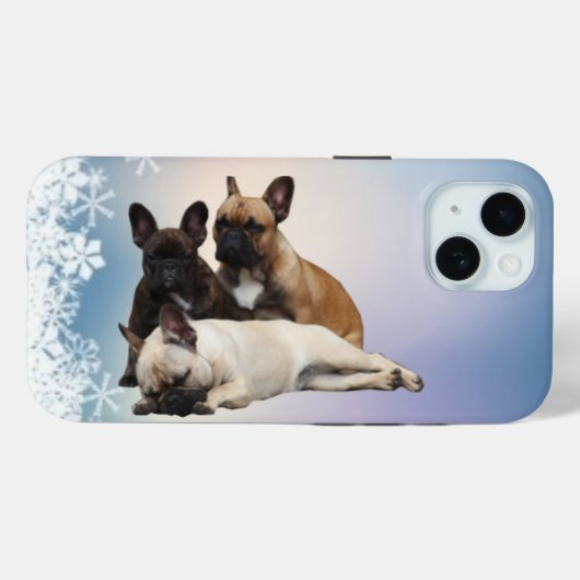 Französische Bulldogge Weihnachten French Bulldog Case-Mate iPhoneケース (裏面 (横))