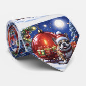 Französische Bulldogge Weihnachten  French Bullog ネクタイ (ロール)