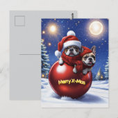 Französische Bulldogge Weihnachten French Bullog ポストカード (正面/裏面)
