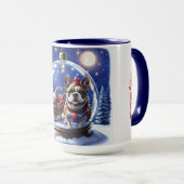 Französische Bulldogge Weihnachten  French Bullog マグカップ (正面右)