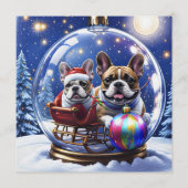 Französische Bulldogge Weihnachten French Bullog 招待状 (正面)