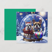 Französische Bulldogge Weihnachten French Bullog 招待状 (正面/裏面)