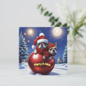Französische Bulldogge Weihnachten  French Bullog 招待状 (スタンド正面)