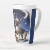 Französische Bulldogge Weihnachtsbaum Bulldog カフェラテマグ (右アングル)