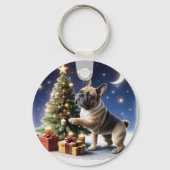 Französische Bulldogge Weihnachtsbaum Bulldog キーホルダー (裏面)