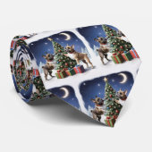 Französische Bulldogge Weihnachtsbaum Bulldog ネクタイ (ロール)