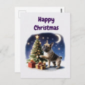 Französische Bulldogge Weihnachtsbaum Bulldog ポストカード (正面/裏面)