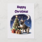 Französische Bulldogge Weihnachtsbaum Bulldog ポストカード (正面)