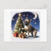 Französische Bulldogge Weihnachtsbaum Bulldog ポストカード (正面)