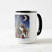 Französische Bulldogge Weihnachtsbaum Bulldog マグカップ (正面右)