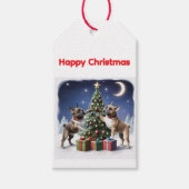 Französische Bulldogge Weihnachtsbaum Weihnachten ギフトタグ (正面)