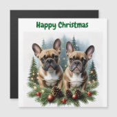 Französische Bulldogge  Weihnachtskranz Bulldog (正面/裏面)