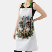 Französische Bulldogge Weihnachtskranz Bulldog エプロン (インサイチュ)