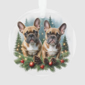 Französische Bulldogge Weihnachtskranz Bulldog オーナメント (裏面)